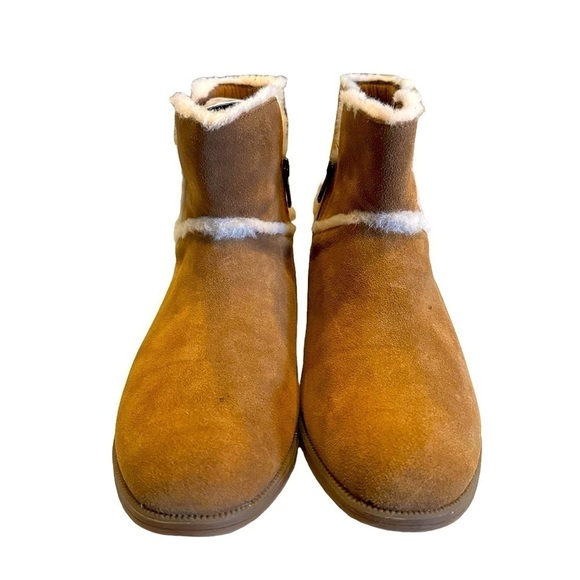 UGG Coletta Boots Chestnut Suede Ankle Side Zipper Size 6 Girls 7.5 Women’s - Picture 3 of 7